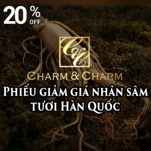 Charm & Charm Phiếu giảm giá nhân sâm tươi Hàn Quốc